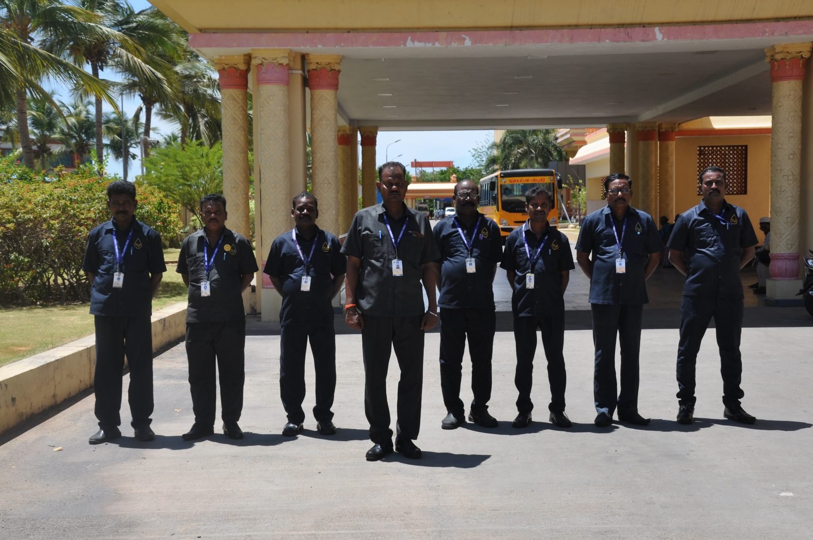 The Leopard Force security team lined up on duty in Chennai